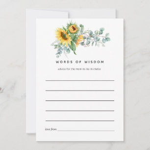 Boho-Sonnenblumen-Eukalyptus-Brautparty Hinweiskarte