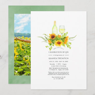 Boho-Sonnenblumen-Feier des Lebens Foto-Einladung Einladung