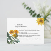 BOHO Sonnenblumen Gelbe Wildblume Hochzeitsdetails Begleitkarte (Stehend Vorderseite)