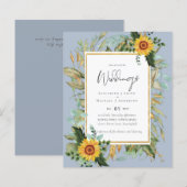 Boho Sonnenblumen Grüne Wasserfarben HochzeitsBUDG (Vorne/Hinten)