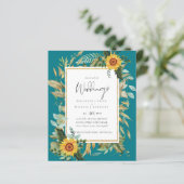 Boho Sonnenblumen Grüne Wasserfarben HochzeitsBUDG (Stehend Vorderseite)