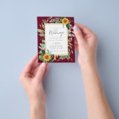 Boho Sonnenblumen Grüne Wasserfarben HochzeitsBUDG Flyer (Gruppe)