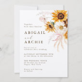 Boho-Sonnenblumen-Hochzeit Einladung (Vorderseite)