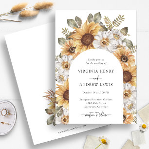 Boho-Sonnenblumen-Hochzeit Einladung