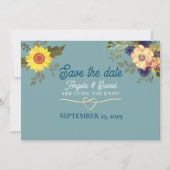 Boho-Sonnenblumen-Hochzeit Save The Date (Vorderseite)