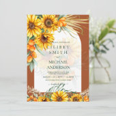 BOHO Sonnenblumen Pampas Grass Wedding Terracotta (Stehend Vorderseite)