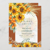 BOHO Sonnenblumen Pampas Grass Wedding Terracotta (Vorne/Hinten)