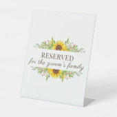 Boho Sonnenblumen romantische Sommerhochzeit Sockelschild (Vorderseite)