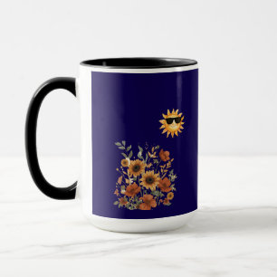 Boho-Sonnenblumen-Stammesmuster-Tasse – Warmer Son Tasse