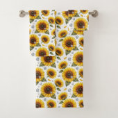 Boho-Sonnenblumen- und Diamant-Handtuch-Set Badhandtuch Set (Insitu)