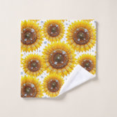 Boho-Sonnenblumen- und Diamant-Handtuch-Set Badhandtuch Set (Waschlappen)