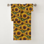 Boho-Sonnenblumen- und Diamant-Handtuch-Set Badhandtuch Set (Insitu)