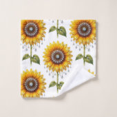 Boho-Sonnenblumen- und Diamant-Handtuch-Set Badhandtuch Set (Waschlappen)