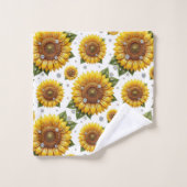 Boho-Sonnenblumen- und Diamant-Handtuch-Set Badhandtuch Set (Waschlappen)