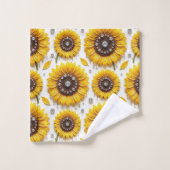 Boho-Sonnenblumen- und Diamant-Handtuch-Set Badhandtuch Set (Waschlappen)