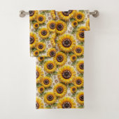 Boho-Sonnenblumen- und Diamant-Handtuch-Set Badhandtuch Set (Insitu)
