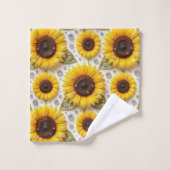 Boho-Sonnenblumen- und Diamant-Handtuch-Set Badhandtuch Set (Waschlappen)