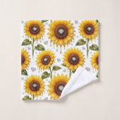 Boho-Sonnenblumen- und Diamant-Handtuch-Set Badhandtuch Set (Waschlappen)