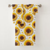 Boho-Sonnenblumen- und Diamant-Handtuch-Set Badhandtuch Set (Insitu)