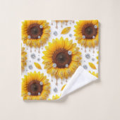 Boho-Sonnenblumen- und Diamant-Handtuch-Set Badhandtuch Set (Waschlappen)