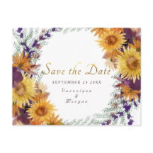 Boho Sonnenblumengold-Drehbuch Save the Date