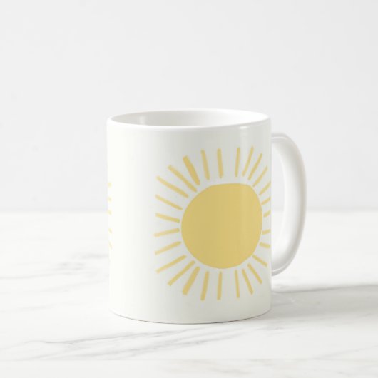 Boho Sonnengestaltung in Gelb Kaffeetasse (VorderseiteRechts)