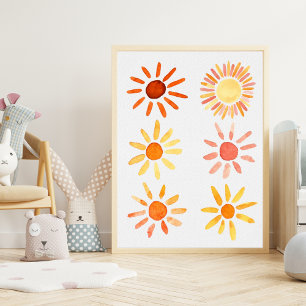 Boho-Sonnenlicht-Kinderzimmer-Dekoration Poster