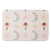 Boho Sonnenmond dekorative Linie Kunst abstrakte F Badematte (Vorderseite)