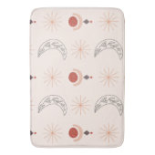 Boho Sonnenmond dekorative Linie Kunst abstrakte F Badematte (Vorderseite Vertikal)