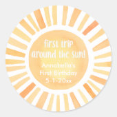 Boho Sonnenschein Erste Reise um den Sun Geburtsta Runder Aufkleber (Vorderseite)