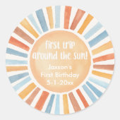 Boho Sonnenschein Erste Reise um den Sun Geburtsta Runder Aufkleber (Vorderseite)