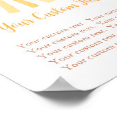 Boho Sonnenschein-Schild Sonnengelb-orange weiß Poster (Ecke)