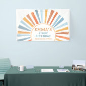 Boho Sonnenschein Sonne Terrakotta Geburtstag Banner (Messeveranstaltung)