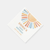 Boho Sonnenschein Sonne Terrakotta Geburtstag Serviette (Ecke)