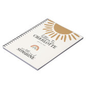 Boho Sonnenscheinbriefe an mein Tochter-Babybuch Notizblock (Linke Seite)