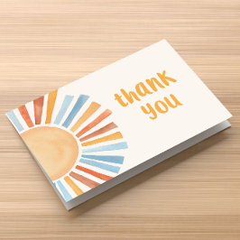 Boho sonnenshine terra cotta blue dankeskarte