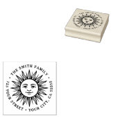 Boho-Sonnenzeichen-Rücksendeadresse Gummistempel (Stempel)