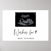 Boho Sonogram Gender Neutral Baby Shower Guestbook Poster (Vorne)