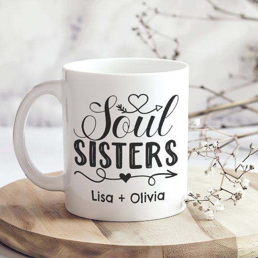 Boho Soul Sisters Individuelle Name Bester Freund Kaffeetasse