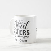 Boho Soul Sisters Individuelle Name Bester Freund Kaffeetasse (Vorderseite Links)