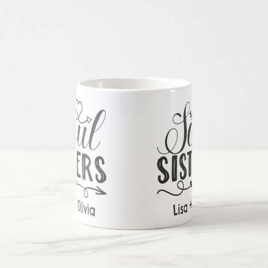 Boho Soul Sisters Individuelle Name Bester Freund Kaffeetasse (Mittel)