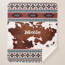 Boho South Western Cowhide Name Sherpadecke