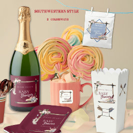 Boho Southwestern Chambray Baby Shower Paper Plate Pappteller