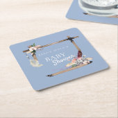 Boho Southwestern Chambray Baby Shower Rechteckiger Pappuntersetzer (angewinkelt)