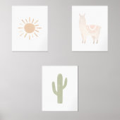 Boho Southwestern Llama Girl Kinderzimmer Deco Bilderwand Sets (Vorderseite)