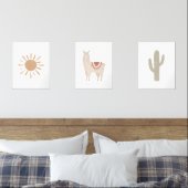 Boho Southwestern Llama Girl Kinderzimmer Deco Bilderwand Sets (Schlafzimmer)