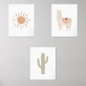 Boho Southwestern Llama Girl Kinderzimmer Deco Bilderwand Sets (Vorderseite)