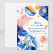 Boho Space Kindergeburtstag Einladung (Vorne/Hinten)