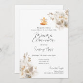 Boho Spanische Erste Heilige Kommune Einladung (Vorne/Hinten)