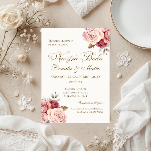 Boho spanische Hochzeitseinladung Einladung